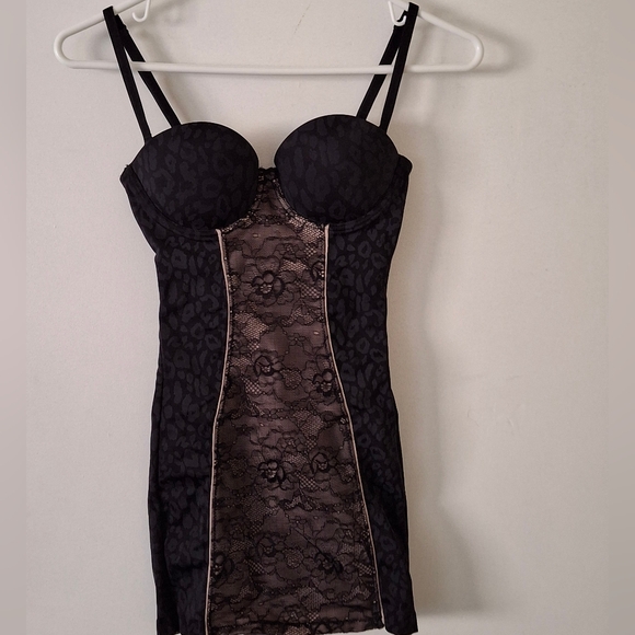 Sexy Black Dress With Built-in Bodysuit Size Xsmall - Picture 1 of 7